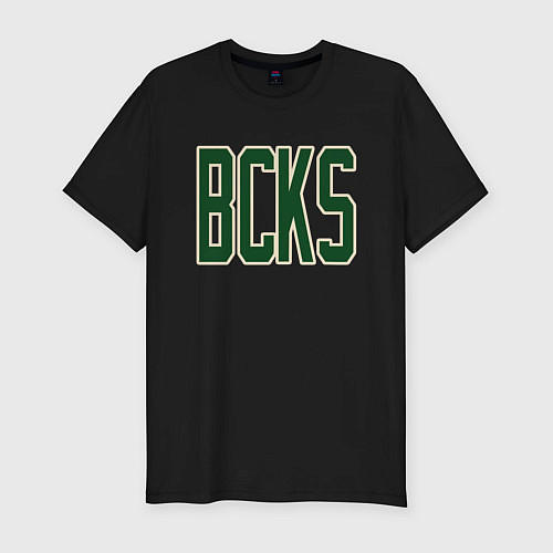 Мужская slim-футболка BCKS Bucks / Черный – фото 1