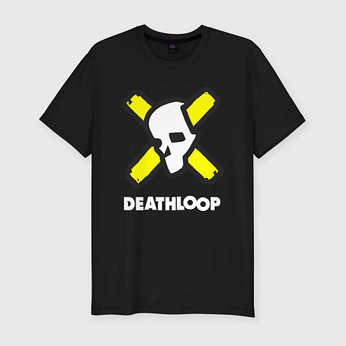 Мужская slim-футболка Deathloop - Skull / Черный – фото 1