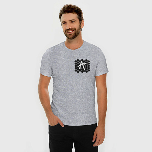 Мужская slim-футболка ПАБГ New State - Соты / Меланж – фото 3