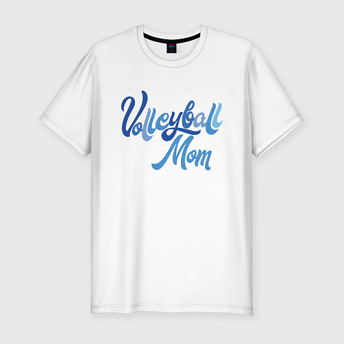 Мужская slim-футболка Мама волейбола / Белый – фото 1