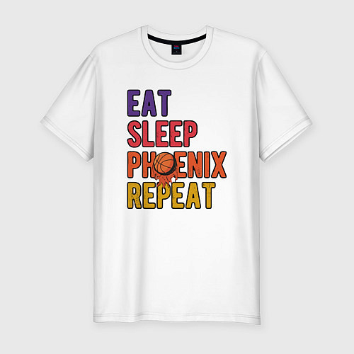 Мужская slim-футболка Eat, Sleep, Phoenix / Белый – фото 1