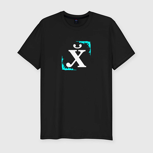 Мужская slim-футболка Древний Иероглиф - Пламя / Черный – фото 1
