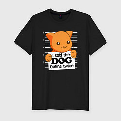 Мужская slim-футболка Я продал собаку