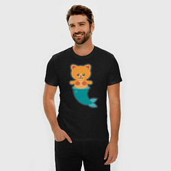 Футболка slim-fit Cat Mermaid, цвет: черный — фото 2