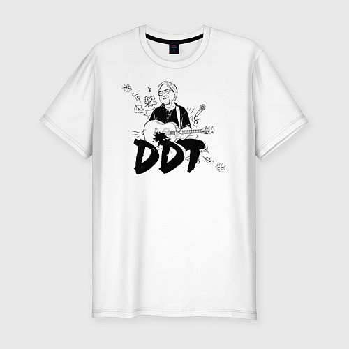 Мужская slim-футболка DDT Юрий Шевчук / Белый – фото 1