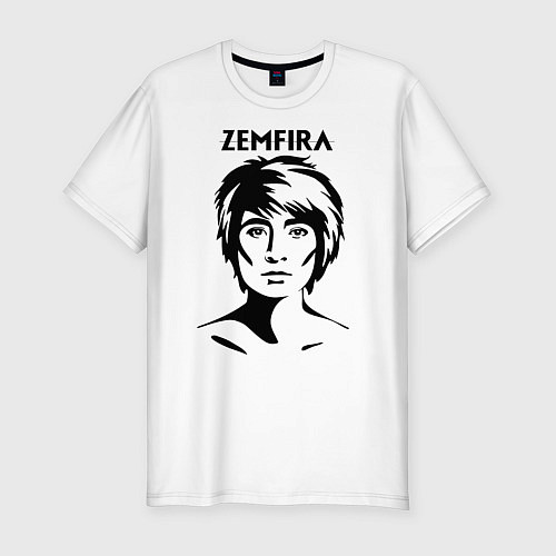 Мужская slim-футболка ZEMFIRA эскиз портрет / Белый – фото 1