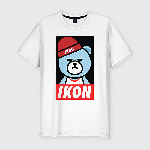 Мужская slim-футболка IKON YG Bear Dope / Белый – фото 1