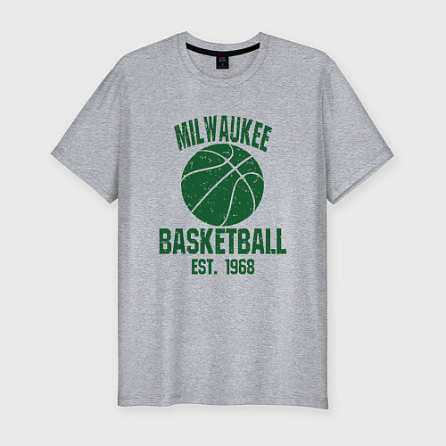 Мужская slim-футболка Milwaukee Basket / Меланж – фото 1