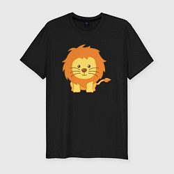 Мужская slim-футболка Забавный Лев