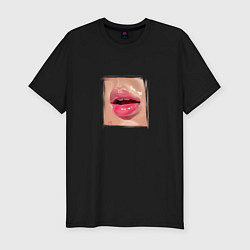 Мужская slim-футболка Поцелуй или жизнь