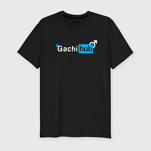 Мужская slim-футболка Gachi hub / Черный – фото 1