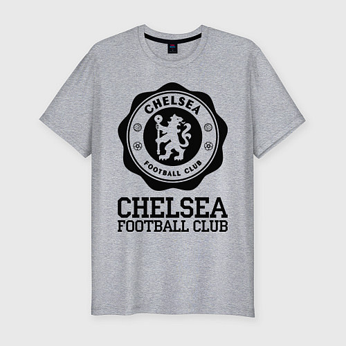 Мужская slim-футболка Chelsea FC: Emblem / Меланж – фото 1