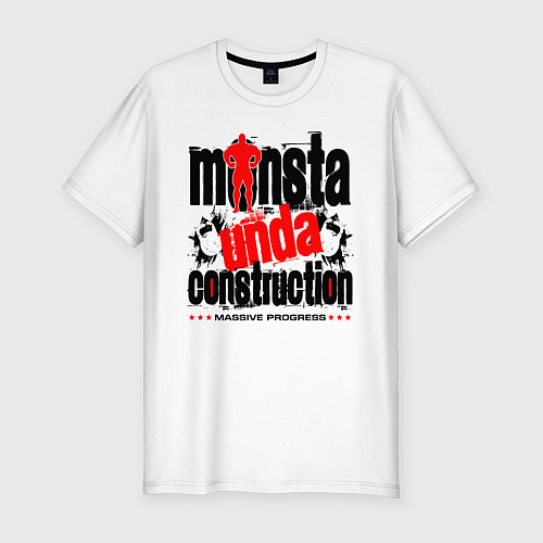 Мужская slim-футболка MONSTA CONSTRUCTION / Белый – фото 1