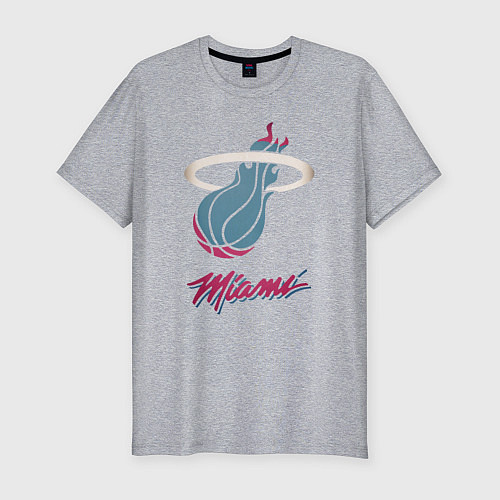 Мужская slim-футболка Miami Heat / Меланж – фото 1