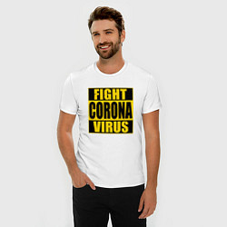 Футболка slim-fit Fight Corona Virus, цвет: белый — фото 2