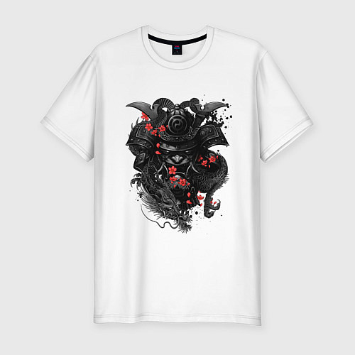 Мужская slim-футболка Самурай / Белый – фото 1