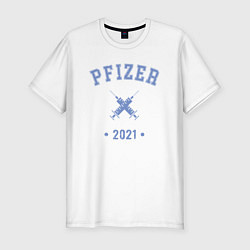 Футболка slim-fit Pfizer 2021, цвет: белый