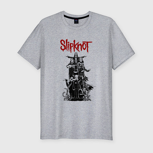 Мужская slim-футболка SLIPKNOT СЛИПКНОТ Z / Меланж – фото 1