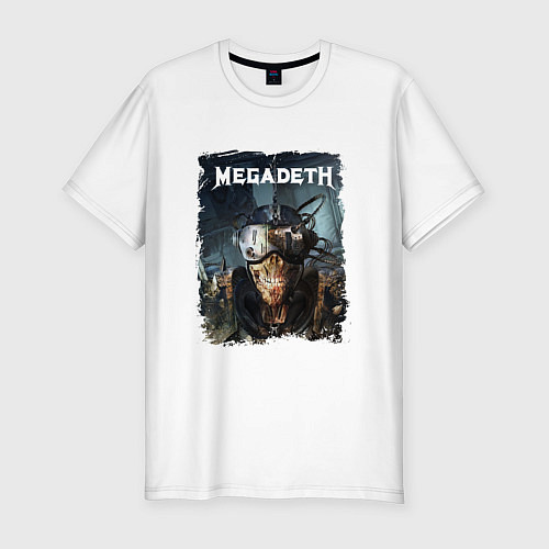 Мужская slim-футболка Megadeth Poster Z / Белый – фото 1