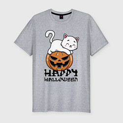 Мужская slim-футболка Kitten & Pumpkin