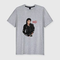 Футболка slim-fit BAD Майкл Джексон, цвет: меланж