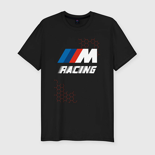 Мужская slim-футболка BMW - Pro Racing / Черный – фото 1