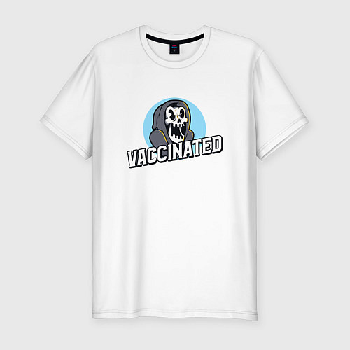 Мужская slim-футболка Vaccinated / Белый – фото 1