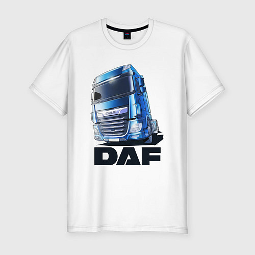 Мужская slim-футболка Daf Truck / Белый – фото 1