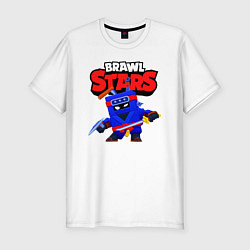 Футболка slim-fit Ниндзя Ash Brawl Stars Эш, цвет: белый