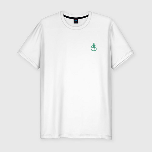 Мужская slim-футболка DOLLAR ЗЕЛЕНЫЙ Z / Белый – фото 1