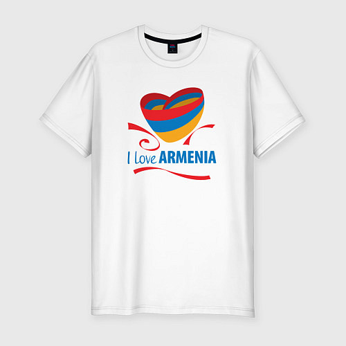Мужская slim-футболка Я люблю Армению / Белый – фото 1