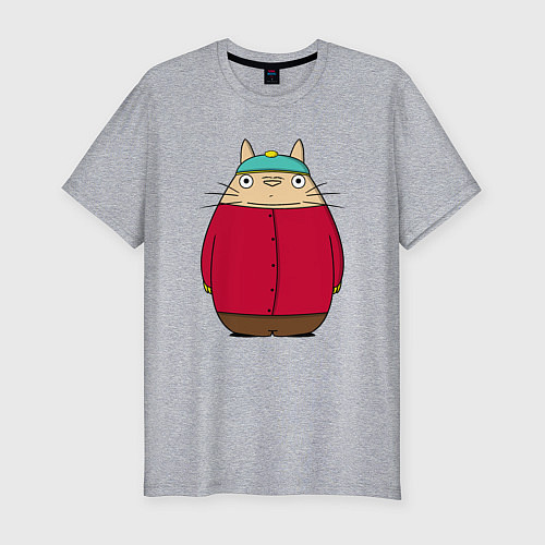 Мужская slim-футболка Totoro Cartman / Меланж – фото 1