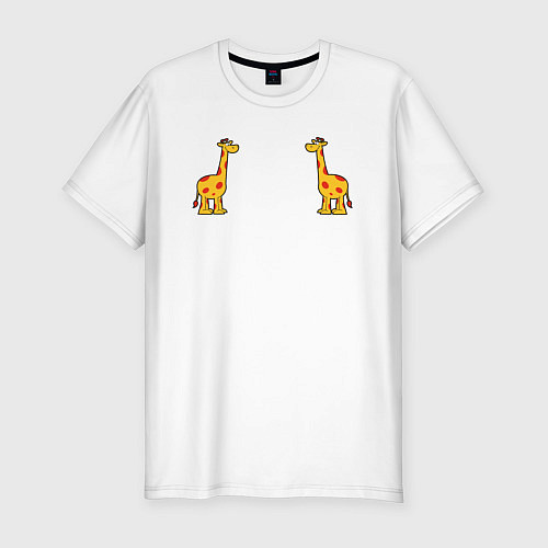 Мужская slim-футболка Жираф / Белый – фото 1