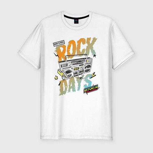 Мужская slim-футболка Rock Days / Белый – фото 1