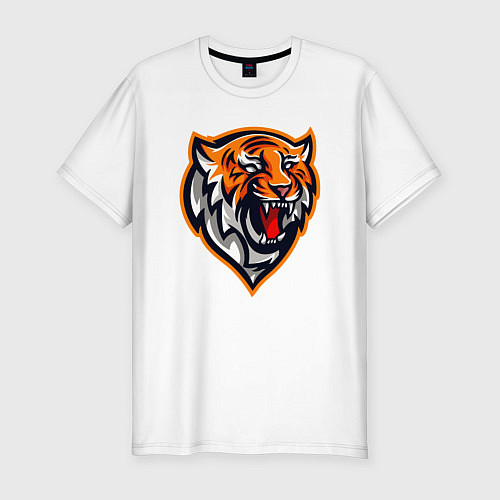 Мужская slim-футболка Tiger Scream / Белый – фото 1