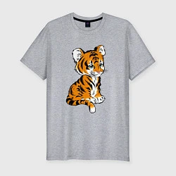 Футболка slim-fit Little Tiger, цвет: меланж