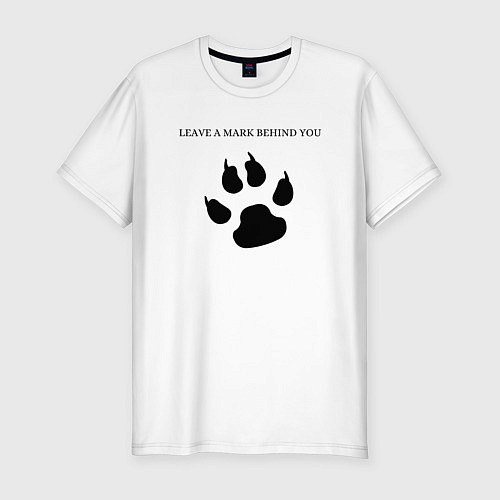 Мужская slim-футболка След медведя / Белый – фото 1