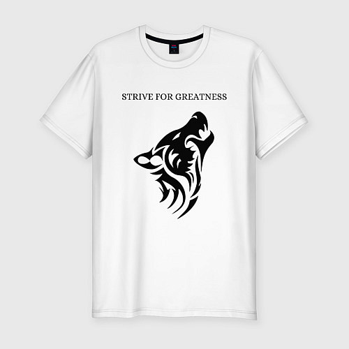 Мужская slim-футболка Волк / Белый – фото 1