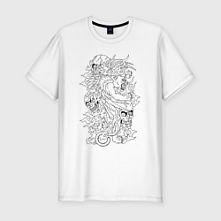 Футболка slim-fit Tiger & Skulls tattoo, цвет: белый