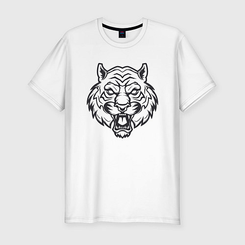 Мужская slim-футболка White Tiger / Белый – фото 1