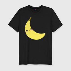 Футболка slim-fit Веселый банан, цвет: черный