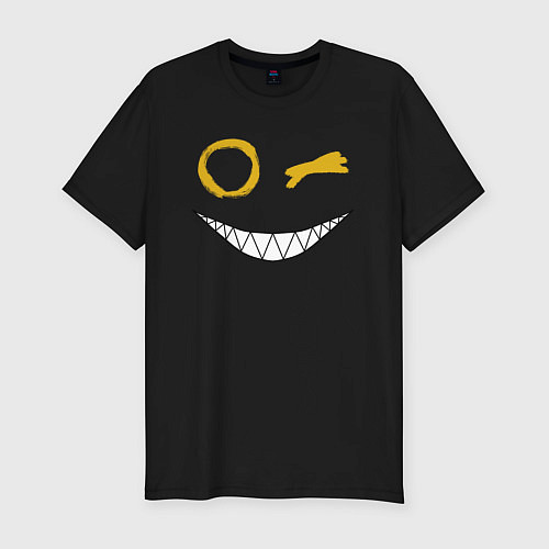 Мужская slim-футболка Emoji winking / Черный – фото 1