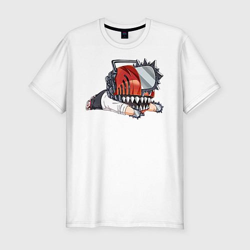 Мужская slim-футболка Чиби Дэндзи / Белый – фото 1