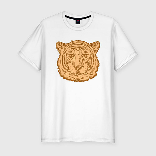 Мужская slim-футболка Coffee Tiger / Белый – фото 1
