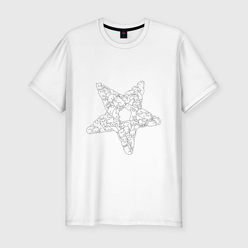 Мужская slim-футболка StarCats / Белый – фото 1