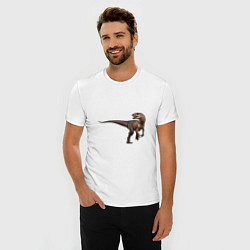 Футболка slim-fit Аллозавр, цвет: белый — фото 2