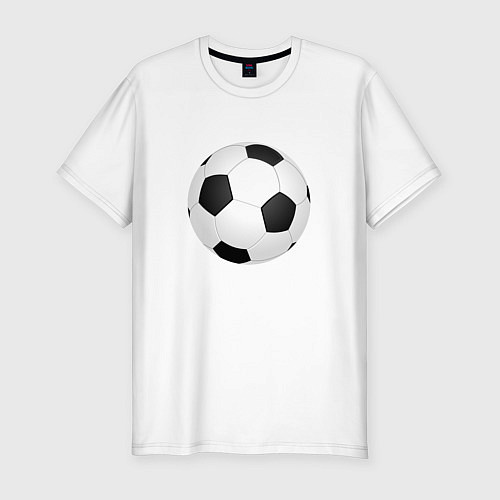 Мужская slim-футболка Футбольный мяч / Белый – фото 1