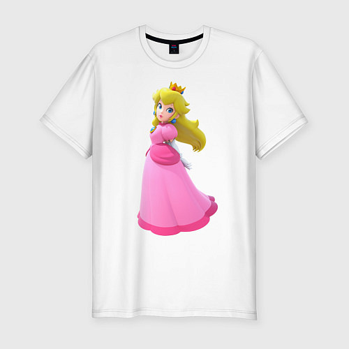 Мужская slim-футболка Princess Peach / Белый – фото 1