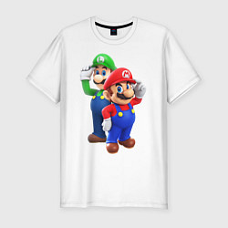 Футболка slim-fit Mario Bros, цвет: белый