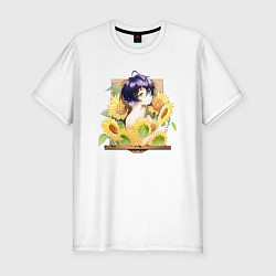 Мужская slim-футболка Ai in sunflowers